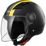 Casco jet LS2 Helmets OF562 AIRFLOW L METROPOLIS Matt Black Yellow - Micasco.es - Tu tienda de cascos de moto