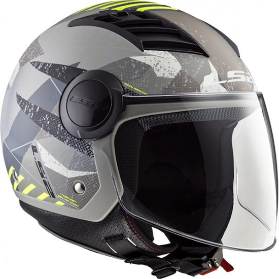 Casco jet LS2 Helmets OF562 AIRFLOW L CAMO Matt Titanium Yellow - Micasco.es - Tu tienda de cascos de moto