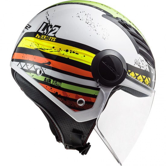 Casco jet LS2 Helmets OF562 AIRFLOW L RONNIE White Green - Micasco.es - Tu tienda de cascos de moto