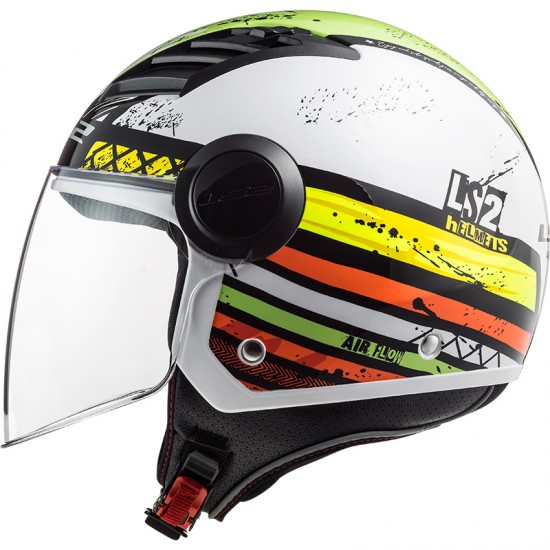 Casco jet LS2 Helmets OF562 AIRFLOW L RONNIE White Green - Micasco.es - Tu tienda de cascos de moto