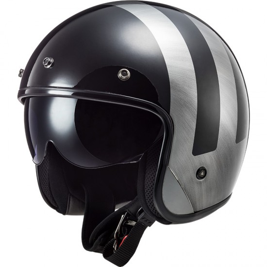 Casco jet LS2 OF601 BOB Lines Black Jeans - Micasco.es - Tu tienda de cascos de moto