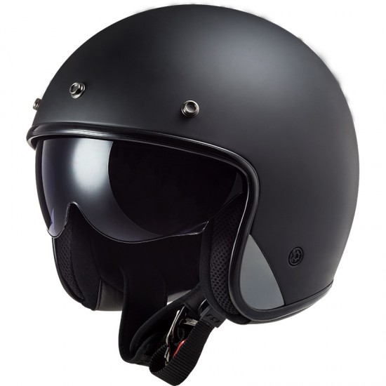 Casco jet LS2 OF601 BOB Solid Matt Black - Micasco.es - Tu tienda de cascos de moto