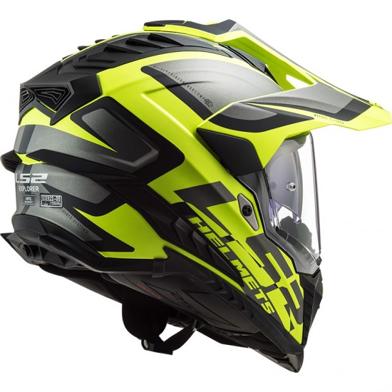 LS2 MX701 EXPLORER C Focus Matt Titanium HV Yellow - Micasco.es - Tu tienda de cascos de moto