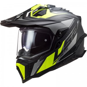 LS2 MX701 EXPLORER C Focus Matt Titanium HV Yellow - Micasco.es - Tu tienda de cascos de moto