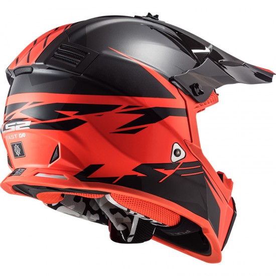 Casco cross/enduro LS2 Helmets MX437 FAST EVO Roar Matt Black Red - Micasco.es - Tu tienda de cascos de moto