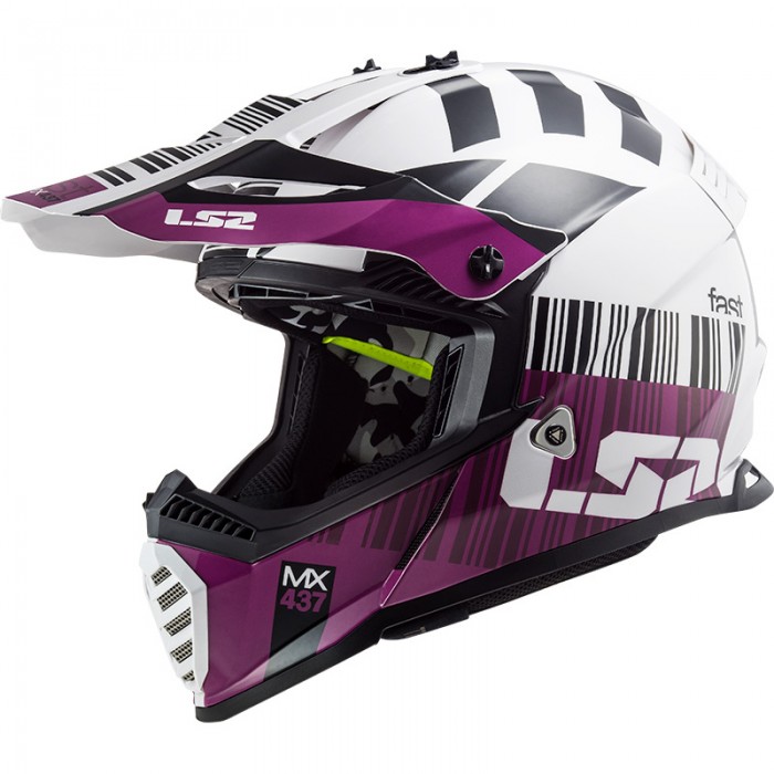 Casco cross/enduro LS2 Helmets MX437 FAST Xcode White Violet - Micasco.es