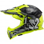 Casco cross/enduro LS2 Helmets MX437 FAST EVO Crusher Black HV Yellow - Micasco.es - Tu tienda de cascos de moto