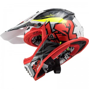 SUPEROFERTA Casco cross/enduro LS2 Helmets MX437 FAST EVO Crusher Black Red - Micasco.es - Tu tienda de cascos de moto