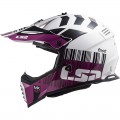 Casco cross/enduro LS2 Helmets MX437 FAST EVO Xcode White Violet