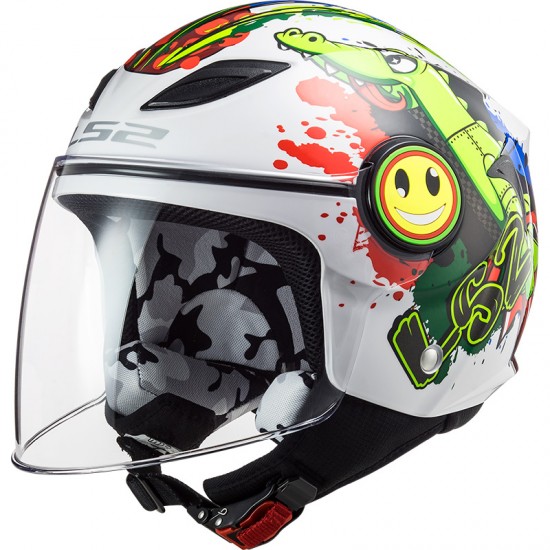 Casco INFANTIL LS2 OF602 FUNNY Croco White - Micasco.es - Tu tienda de cascos de moto