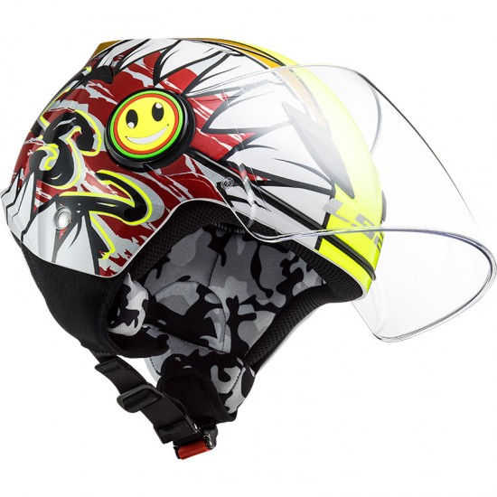 Casco INFANTIL LS2 OF602 FUNNY Crunch White HV Yellow - Micasco.es - Tu tienda de cascos de moto