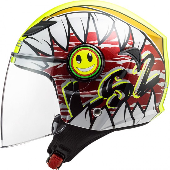 Casco INFANTIL LS2 OF602 FUNNY Crunch White HV Yellow - Micasco.es - Tu tienda de cascos de moto