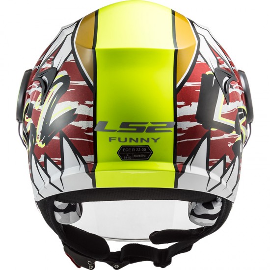 Casco INFANTIL LS2 OF602 FUNNY Crunch White HV Yellow - Micasco.es - Tu tienda de cascos de moto