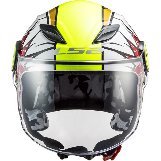 Casco INFANTIL LS2 OF602 FUNNY Crunch White HV Yellow - Micasco.es - Tu tienda de cascos de moto