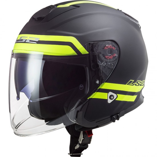 Casco jet LS2 Helmets OF521 INFINITY Hyper Matt Titanium HV Yellow - Micasco.es - Tu tienda de cascos de moto