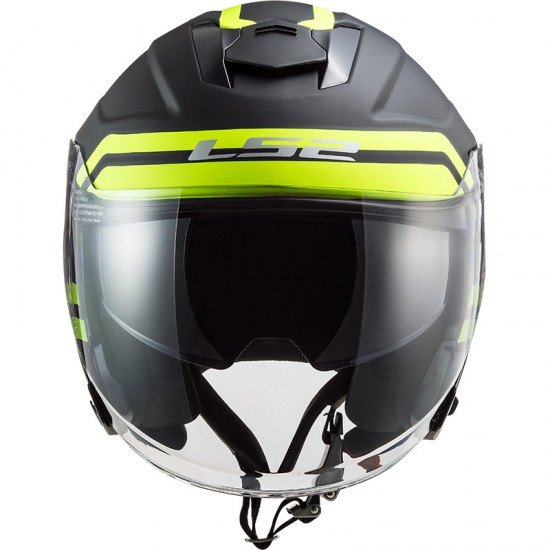 Casco jet LS2 Helmets OF521 INFINITY Hyper Matt Titanium HV Yellow - Micasco.es - Tu tienda de cascos de moto