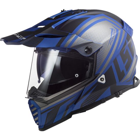 SUPEROFERTA Casco offroad LS2 Helmets MX436 PIONEER EVO Master Matt Black Blue - Micasco.es - Tu tienda de cascos de moto