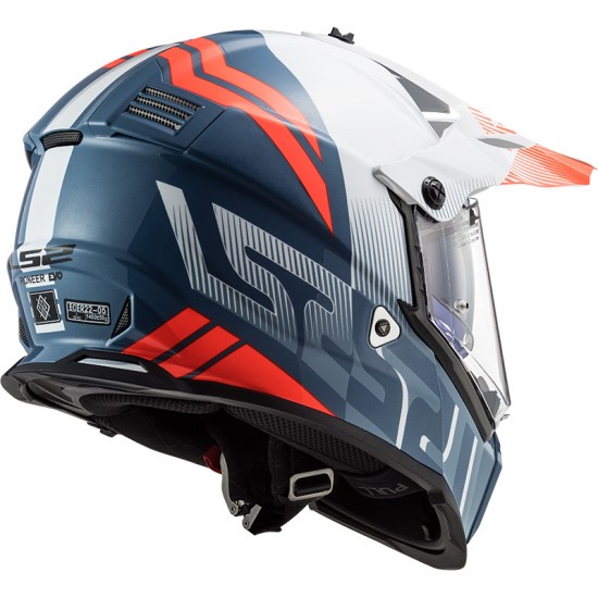 Casco offroad LS2 Helmets MX436 PIONEER EVO Evolve White Cobalt - Micasco.es - Tu tienda de cascos de moto