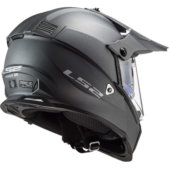 Casco offroad LS2 Helmets MX436 PIONEER EVO Solid Matt Titanium - Micasco.es - Tu tienda de cascos de moto