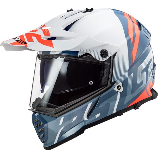 Casco offroad LS2 Helmets MX436 PIONEER EVO Evolve White Cobalt - Micasco.es - Tu tienda de cascos de moto