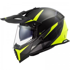 Casco offroad LS2 Helmets MX436 PIONEER EVO Router Matt Black HV Yellow - Micasco.es - Tu tienda de cascos de moto