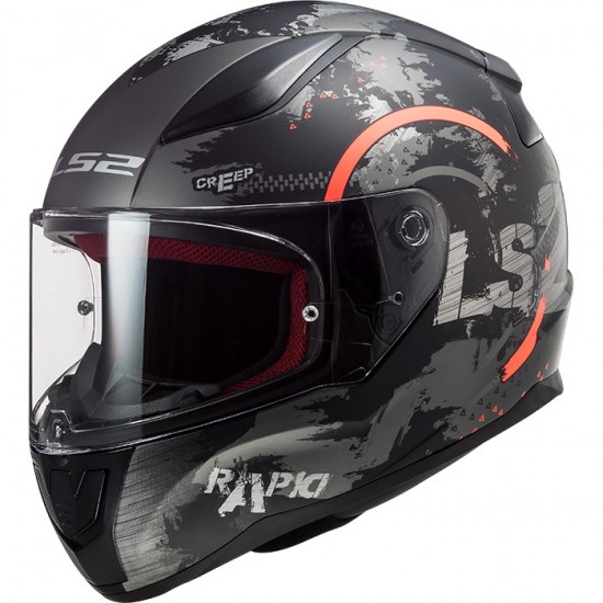 Casco integral LS2 Helmets FF353 RAPID Circle Matt Titanium Fluo Orange - Micasco.es - Tu tienda de cascos de moto