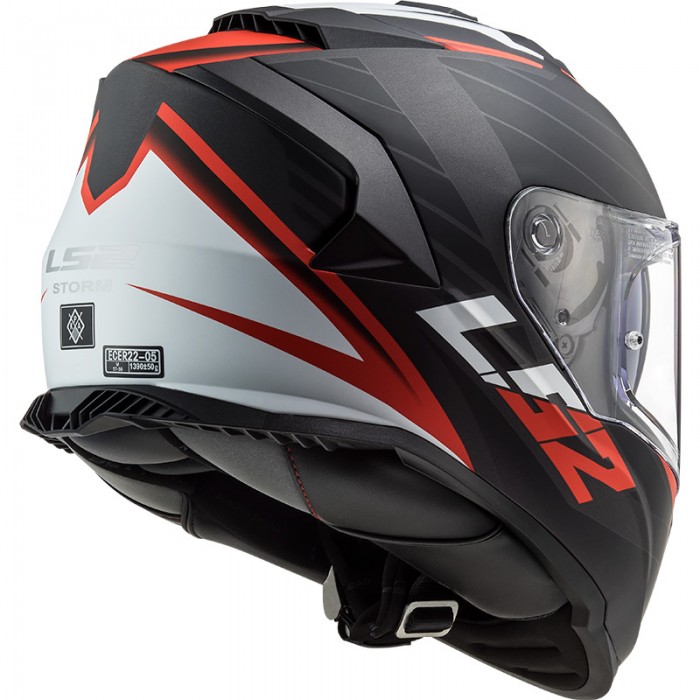 LS2 Storm II Motorradhelm Matt Black Red - Integralhelm Mit Sonnenvisier Gr. M