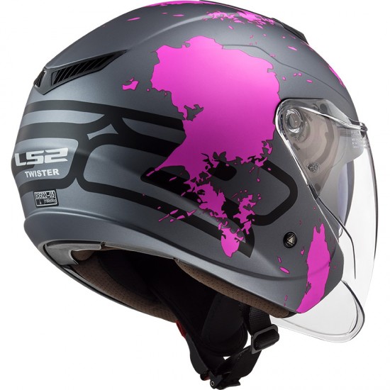 Casco jet LS2 OF573 TWISTER II Xover Matt Titanium Purple - Micasco.es - Tu tienda de cascos de moto