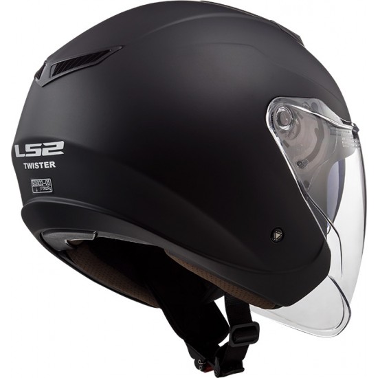 Casco jet LS2 OF573 TWISTER II Solid Matt Black - Micasco.es - Tu tienda de cascos de moto