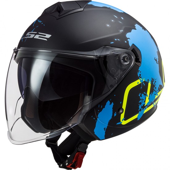 Casco jet LS2 OF573 TWISTER II Xover Matt Black Blue - Micasco.es Casco jet LS2 OF573 TWISTER II Xover Matt Black Blue - Micasco.es - Tu tienda de cascos de moto