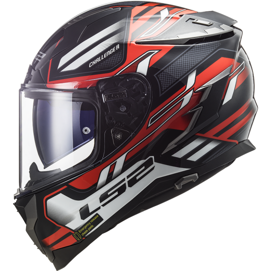 Casco integral LS2 FF327 Challenger SPIN Black Red White - Micasco.es - Tu tienda de cascos de moto