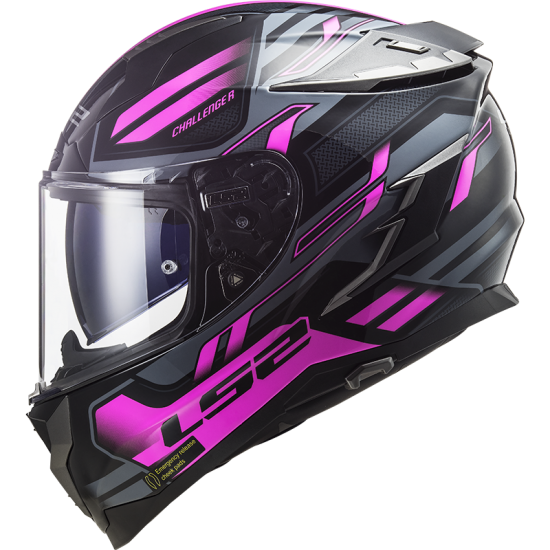 Casco integral LS2 FF327 Challenger SPIN Black Titanium Fluo Pink - Micasco.es - Tu tienda de cascos de moto