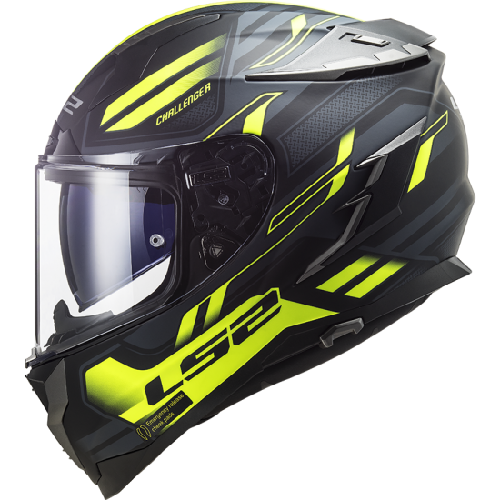 Casco integral LS2 FF327 Challenger SPIN Matt Black Cobalt HV Yellow - Micasco.es - Tu tienda de cascos de moto