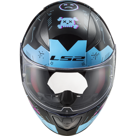 Casco integral LS2 Helmets FF353 RAPID Player Black Sky Blue - Micasco.es - Tu tienda de cascos de moto