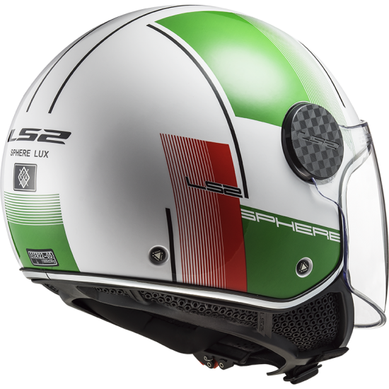 Casco jet LS2 Helmets OF558 SPHERE LUX Firm White Green Red - Micasco.es - Tu tienda de cascos de moto