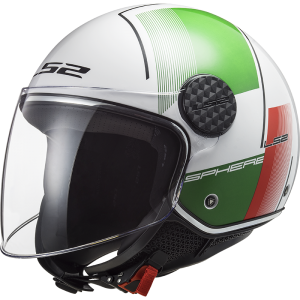 Casco jet LS2 Helmets OF558 SPHERE LUX Firm White Green Red