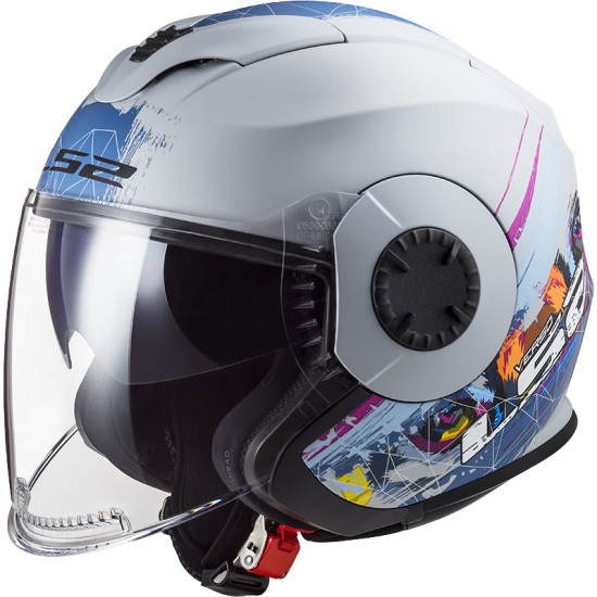 Casco jet LS2 Helmets OF570 VERSO Spring Matt Silver Blue - Micasco.es - Tu tienda de cascos de moto
