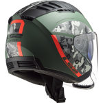 Casco jet LS2 OF600 Copter Crispy Matt Military Green Orange - Micasco.es - Tu tienda de cascos de moto