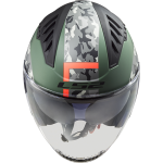 Casco jet LS2 OF600 Copter Crispy Matt Military Green Orange - Micasco.es - Tu tienda de cascos de moto