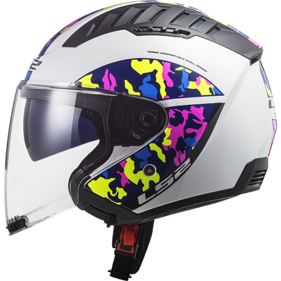 Casco jet LS2 OF600 Copter Crispy White HV Yellow - Micasco.es - Tu tienda de cascos de moto