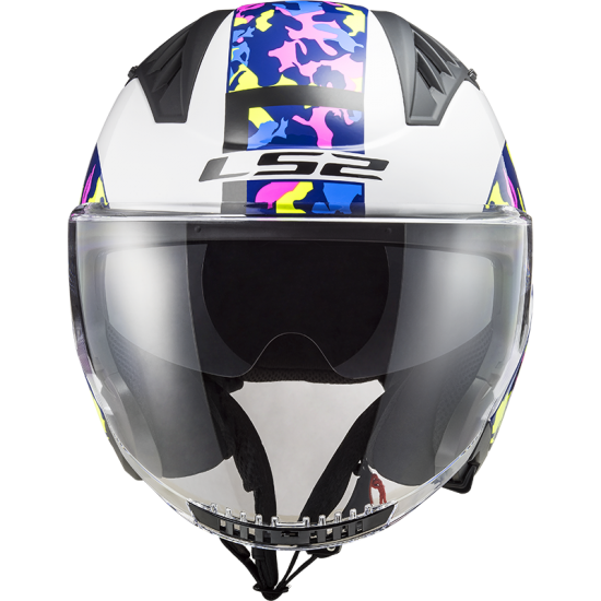 Casco jet LS2 OF600 Copter Crispy White HV Yellow - Micasco.es - Tu tienda de cascos de moto